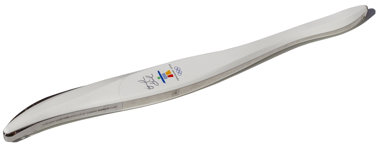 Olympic Torch Used in 2010 Vancouver Winter Games -- Signed by Skier Jennifer Heil, Who Won Gold in Torino & Silver in Vancouver